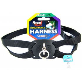 Coastal Pet Size Right Nylon Adjustable Harness - Black - Medium (Girth Size 24"-30")