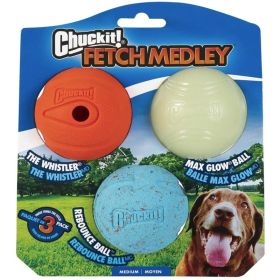 Chuckit Fetch Medley Balls - Medium Ball - 2.25" Diameter (3 Pack)