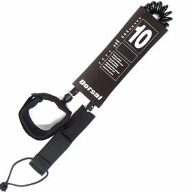 DORSAL Premium Stand Up Paddle board SUP Surf Leash 10' COILED - Double Stainless Steel Swivels and Triple Rail Saver