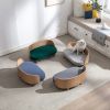 Scandinavian style Elevated Dog Bed Pet Sofa With Solid Wood legs and Bent Wood Back; Velvet Cushion; Walnut