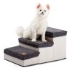 3 Tiers Foldable Dog Stairs,Pet Steps for Small to Medium Dogs,Dog Ladder Storage Stepper for Bed Sofa Couch