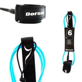 DORSAL Premium Surfboard 6 7 8 9 10 FT Surf Leash - Blue (size: 7 FT FCS Style)