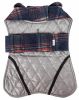 Touchdog 2-In-1 Tartan Plaided Dog Jacket With Matching Reversible Dog Mat